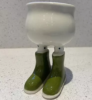 Buy Carlton Ware Lustre Pottery Rare Green Wellies Walking Ware Egg Cup 1976 • 29.99£