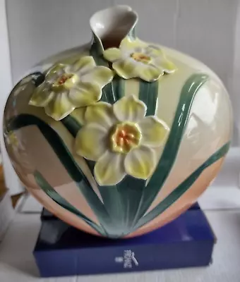 Buy Franz Porcelain Stunning Daffodil Bulbous Bowl Large FZ00069 • 85£
