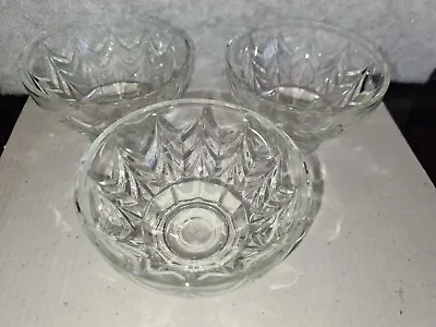 Buy 3 X Vintage Decorative Small Glass Bowls, 9.5cm Diameter 6cm Tall • 6.95£