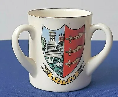 Buy Rare Arcadian Crested China - Loving Cup -Tyg - STAINES MIDDLESEX ENGLAND Crests • 6£