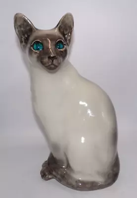 Buy Vintage Winstanley Pottery Siamese Cat Figure Blue Glass Eyes Size 5 Signed • 150£