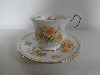 Buy Queen's Fine Bone China March Daffodil Small Tea Cup/ Coffee Cup And Saucer Rare • 45£
