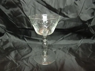 Buy Vintage 1940's Libbey Glass Rock Sharpe Crystal Cut Floral Cocktail Stem Clear • 11.57£