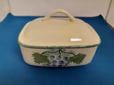 Buy Poole Pottery Vineyard- Grapes On Vine - Butter Dish • 24£