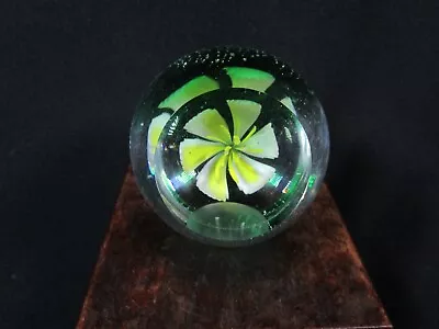 Buy Lovely Vintage Crystal Glass Paperweight Suspended Flower & Bubbles • 9.97£