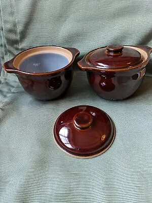 Buy 2 Vintage Denby Stoneware Homestead Lidded Pots 7x11cm • 9.99£
