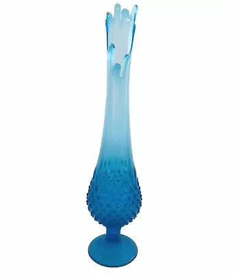 Buy Vtg Fenton Swung Glass Hobnail Vase 9 Fingers Blue Bluenique 15.5” MCM Beautiful • 71.03£