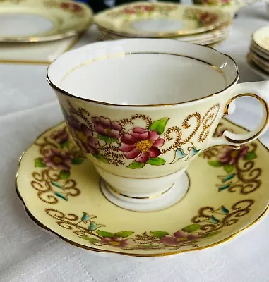 Buy Colclough Bone China Tea Set 6x Cups Saucers Plates + Milk Jug + Bowl Model 6677 • 10£