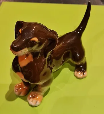 Buy Vintage Lomonosov Dachshund Ceramic Dog Figurine - Made In USSR 1970s • 14.99£