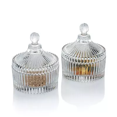 Buy Crystal Clear Castle Jar With Lid Set Of 2, Candy Jar, Sugar Bowl, Cookie Jar... • 34.66£