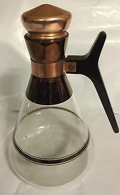 Buy Vintage Inland Glass And Copper Tall Coffee Pot Carafe 10  • 25.06£