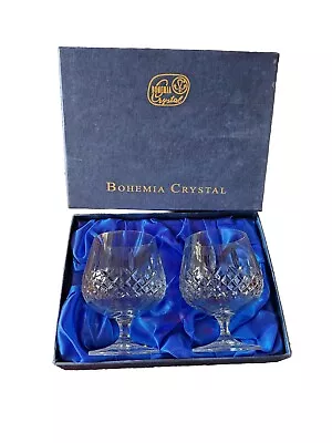 Buy Bohemia Crystal Set Of 2 Brandy Glasses - Crystal Design - Lined Boxed Bohemian  • 40£
