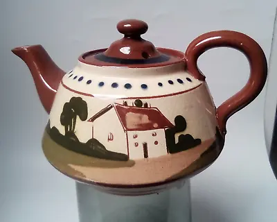 Buy Watcombe Pottery TORQUAY Tea Pot Cottage And Motto Design  13.5 Cm Vintage • 15£