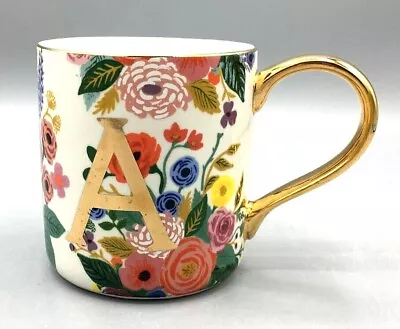 Buy Anthropologie Rifle Paper Company Flowery Cup Mug Letter A • 16.07£