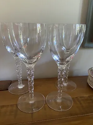 Buy Rare Set 4 Stuart Jasper Conran “zita” Goblet Large 10” Wine Glass Facet Stem • 120£