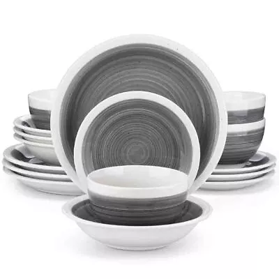 Buy Vancasso 16-Piece Dinner Set Porcelain Plate Bowl Set Tableware Service For 4 • 51.99£