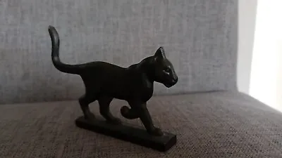Buy Franklin Mint Black Metal Cat Sculpture 10.5cm X 7.5cm X 1.5cm • 12.50£