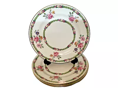 Buy Charles Ahrenfeldt Limoges France J.E. Caldwell Set Of  (4) Floral Lunch Plates • 33.78£