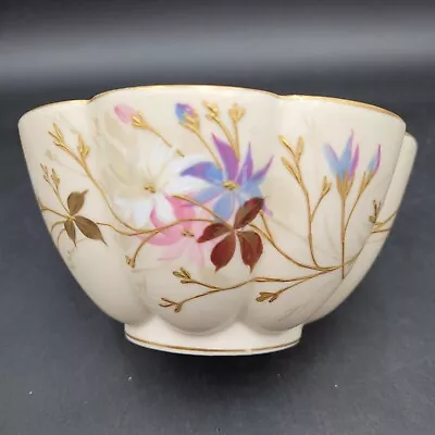 Buy Antique C.1900 GD & Co Limoges France Floral Hand Painted Ruffled Porcelain Bowl • 23.67£