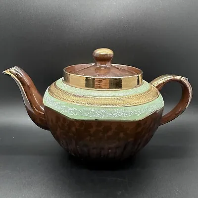 Buy Rare Vintage Arthur Wood English China Green White Mottled Brown Gold Teapot Tea • 34.02£