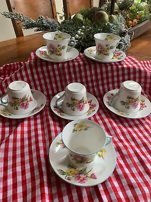 Buy Vintage Shelley Fine Bone China Set Of 6 Teacups And Saucers Good Condition • 50£