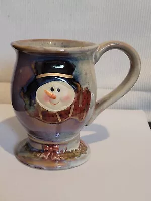 Buy New Multicoloured Christmas Snowman Tankard Pottery Mug In Box • 3.99£