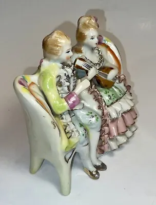 Buy Vintage Bone China Lace  Porcelain Hand Painted Dresden Couple • 9.48£