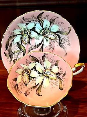 Buy Paragon Double Warrant Orchid Pink Tea Cup & Saucer W/ Gold Rim England • 431.49£