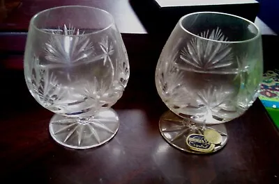 Buy Crystal Two Piece Set Bohemian Crystal Brandy Glasses Czech Republic Crystal • 9.99£