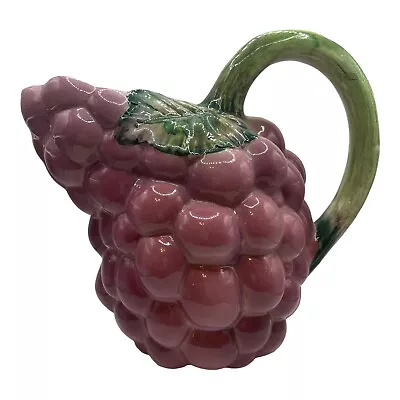 Buy Vintage 1970's Grapes Ceramic Pottery Pitcher Italy Hand Painted • 12.32£