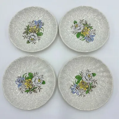 Buy Vintage Royal Doulton Sutherland D.6315 Small Plates, Flower Pattern Set Of 4 • 26.95£