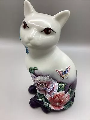 Buy Old Tupton Ware Hand Painted Floral Small Cat Ornament TW3004 16 Cm Tall • 19.99£
