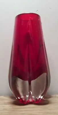 Buy Small Whitefriars Ruby Red FLC 5 Lobed Cased Glass Vase. No. 9727. 1974-1980.  • 14£