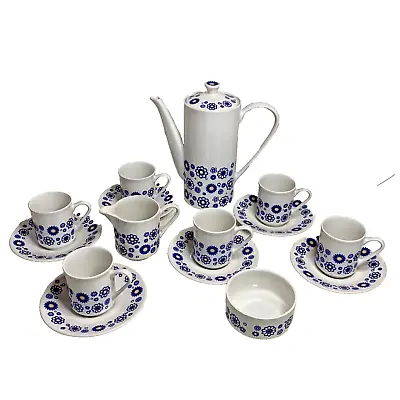 Buy Lord Nelson Ware Coffee Pot Cups Saucers Milk Jug & Sugar Bowl Set Serenade 70s • 45£