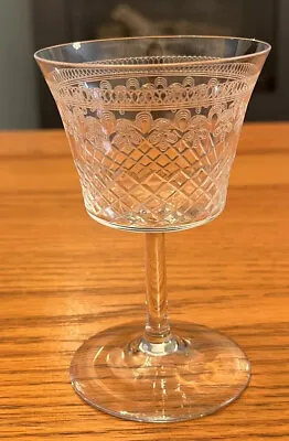 Buy Victorian Etched Crystal Wine Glass • 12£