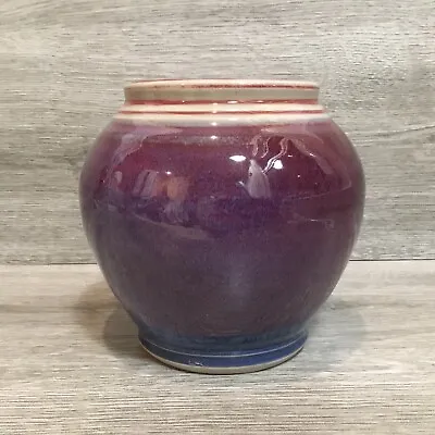Buy John Maguire Strathearn Pottery Scottish Studio Red Purple Flambe Glaze Vase • 49.99£