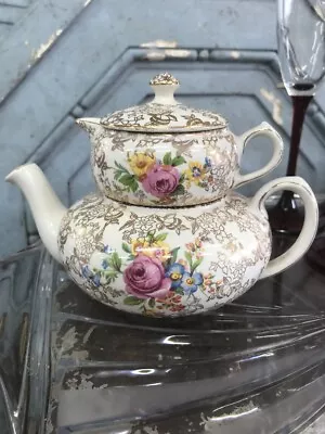 Buy VINTAGE Nelson Ware BCM Stacking Teapot Gold Floral Chintz • 75.85£