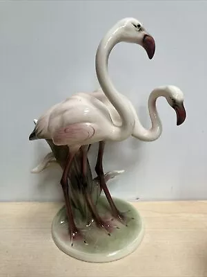 Buy Vintage Keramos Wien Austria Flamingos Large Ceramic Ornament Figure 31cm Tall • 100£