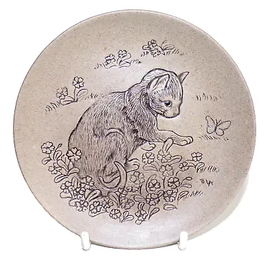 Buy Poole Pottery Cat Series Display Plate Featuring A Cat & Butterfly In Stoneware • 5.25£
