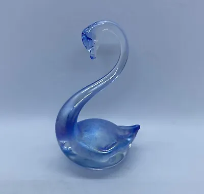 Buy Heron Glass Blue Iridescent Swan Sculpture/figurine • 19.50£