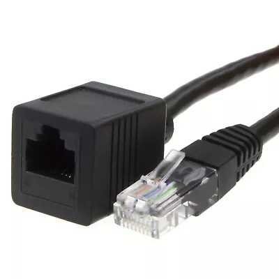 Buy Network CAT5e FULL COPPER UTP Ethernet RJ45 Extension Male/Female Cable Black • 5.12£