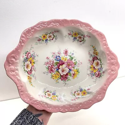 Buy Vintage James Kent Old Foley Staffordshire Pottery Bowl Pink Floral Design • 24.99£
