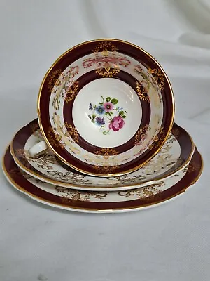 Buy Royal Graton Fine Bone China. Cup Saucer And Side Plate. Maroon • 8£
