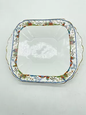 Buy Vintage Melba Bone China Square Sandwich Cake Plate Oriental Rim Design • 18.99£