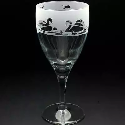 Buy Swan Crystal Wine Glass - Hand Etched/Engraved Gift • 17.99£