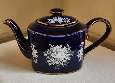 Buy Vtg Haddon Arthur Wood Teapot England Cobalt Blue 10 1/2  L X 6  H • 28.81£