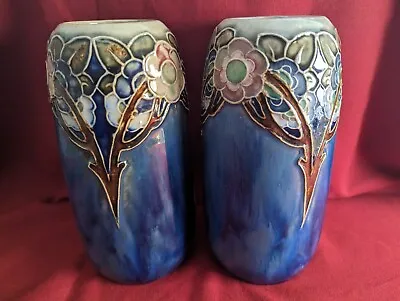 Buy A Pair Of Royal Doulton Vases E Violet Hayward C1925 Lambeth Approximately 18cm • 75£
