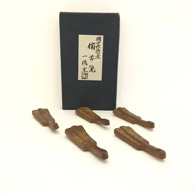 Buy Japanese Rare Style Chopstick Rests Hashioki Bizen Ware Folding Fan 5pcs • 57.76£