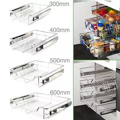 Buy Dihl Pull Out Wire Baskets Bedroom Kitchen Cupboards 300mm 400mm 500mm & 600mm • 19.99£