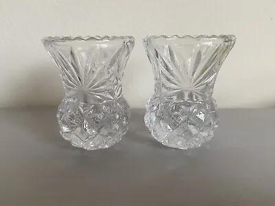 Buy Vintage Cut Glass Candlestick Holders 1 Pair • 10£